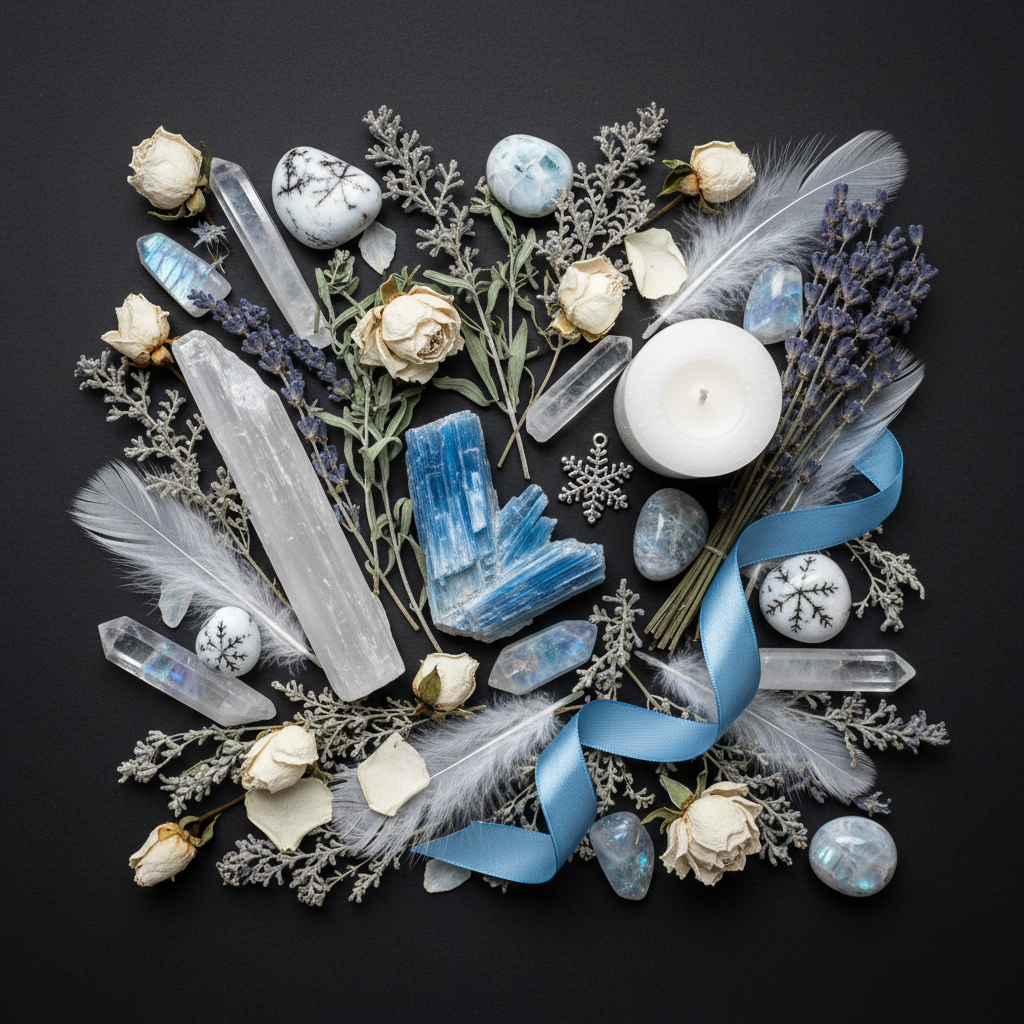 Winter Altar Cloth Flat Lay