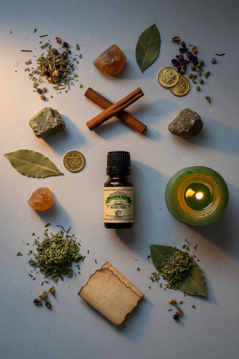 Witch's Purse Oil Flat Lay