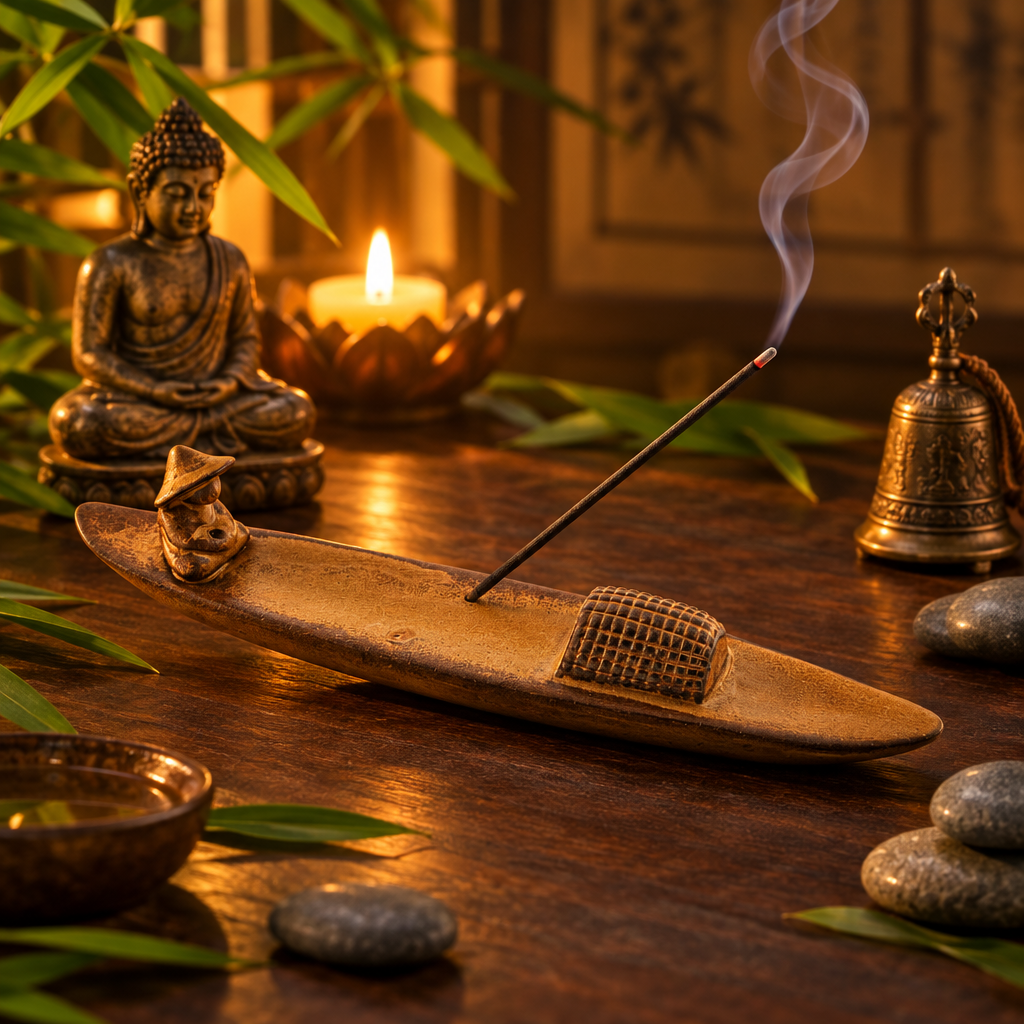 Wooden Boat Incense Holder Lifestyle