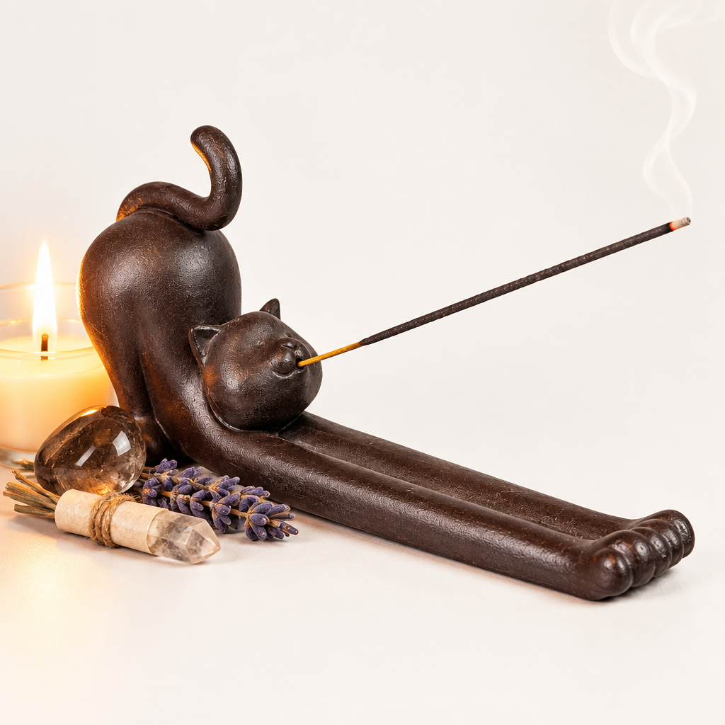 Yoga Cat Incense Holder Hero